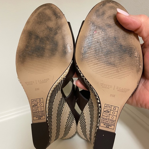 White House Black Market Wedge Sandals Size 8 worn 1 time - Picture 5 of 5